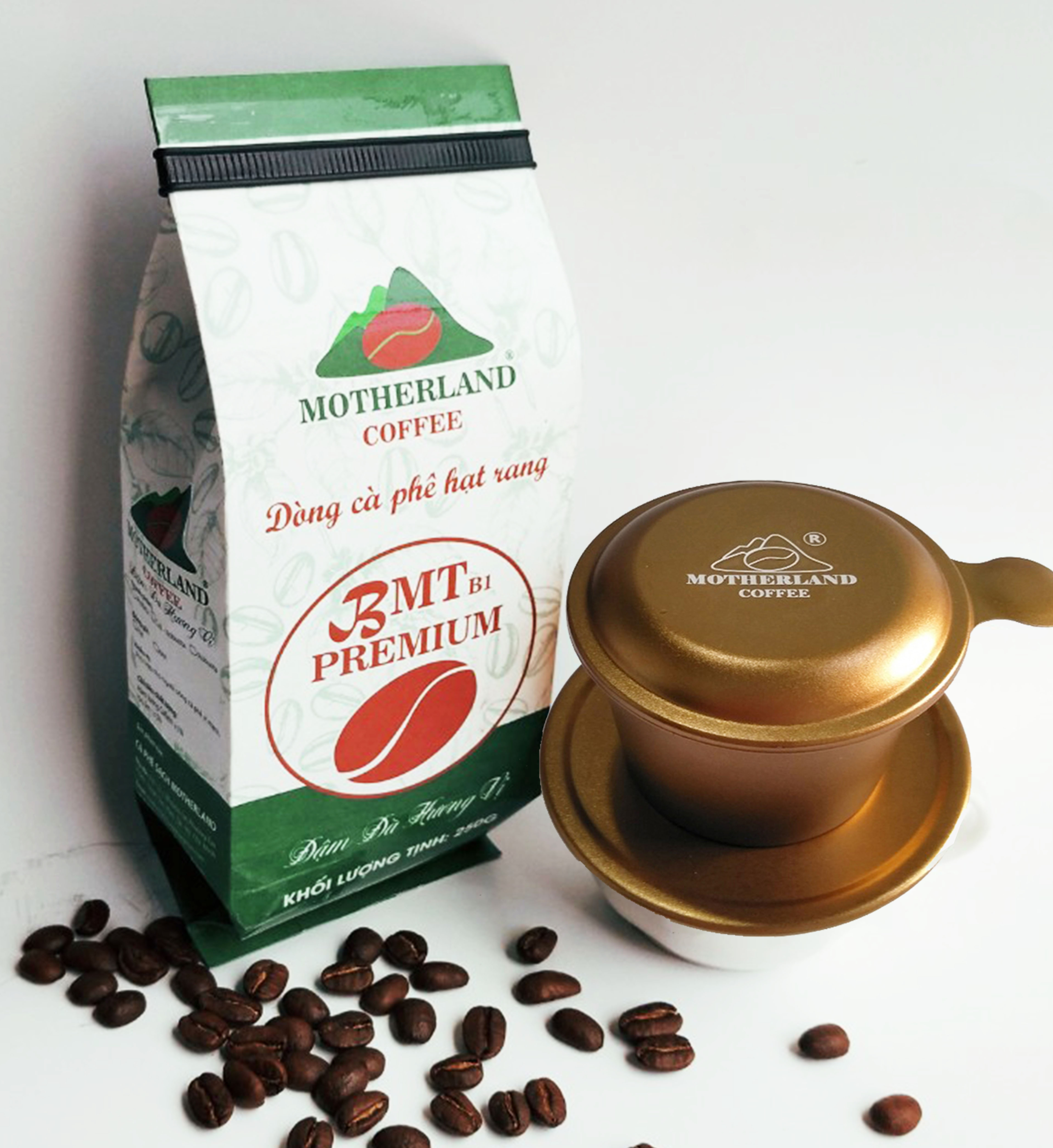 cà phê cao cấp và phin pha cafe dùng làm quà tặng - Motherland coffee