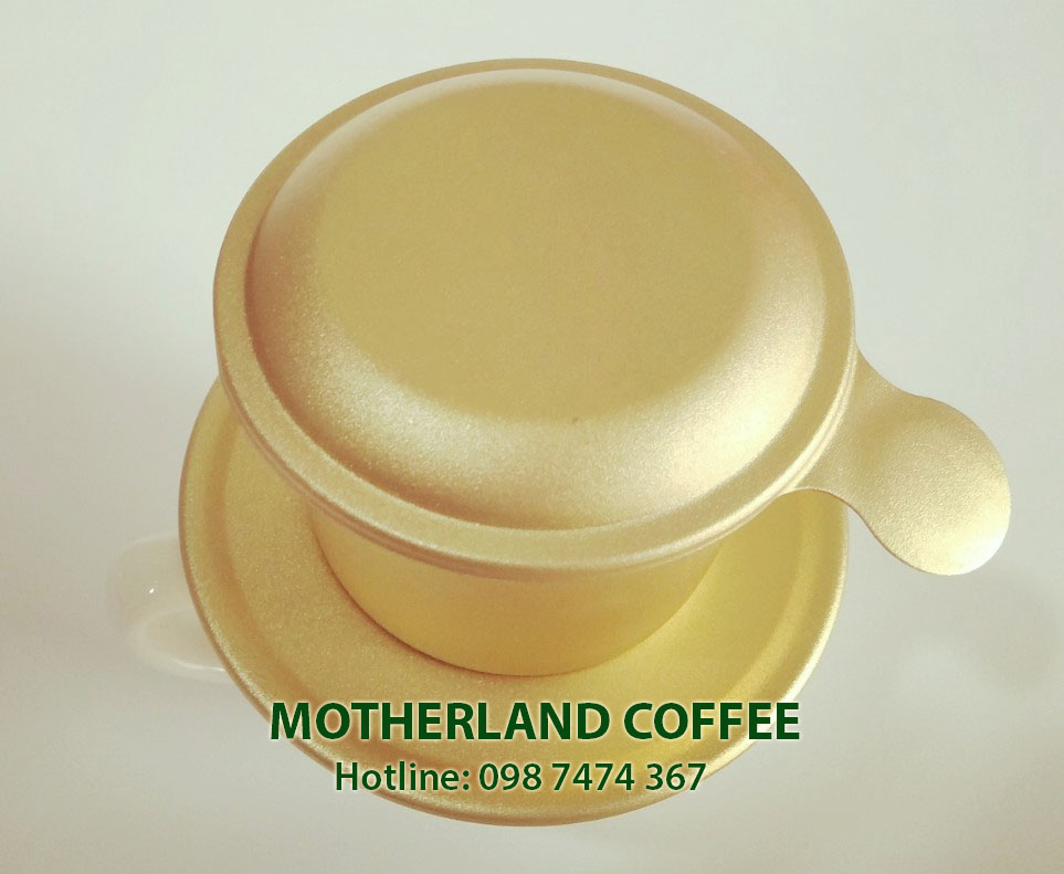 phin nhôm vàng cà phê robusta rang mộc