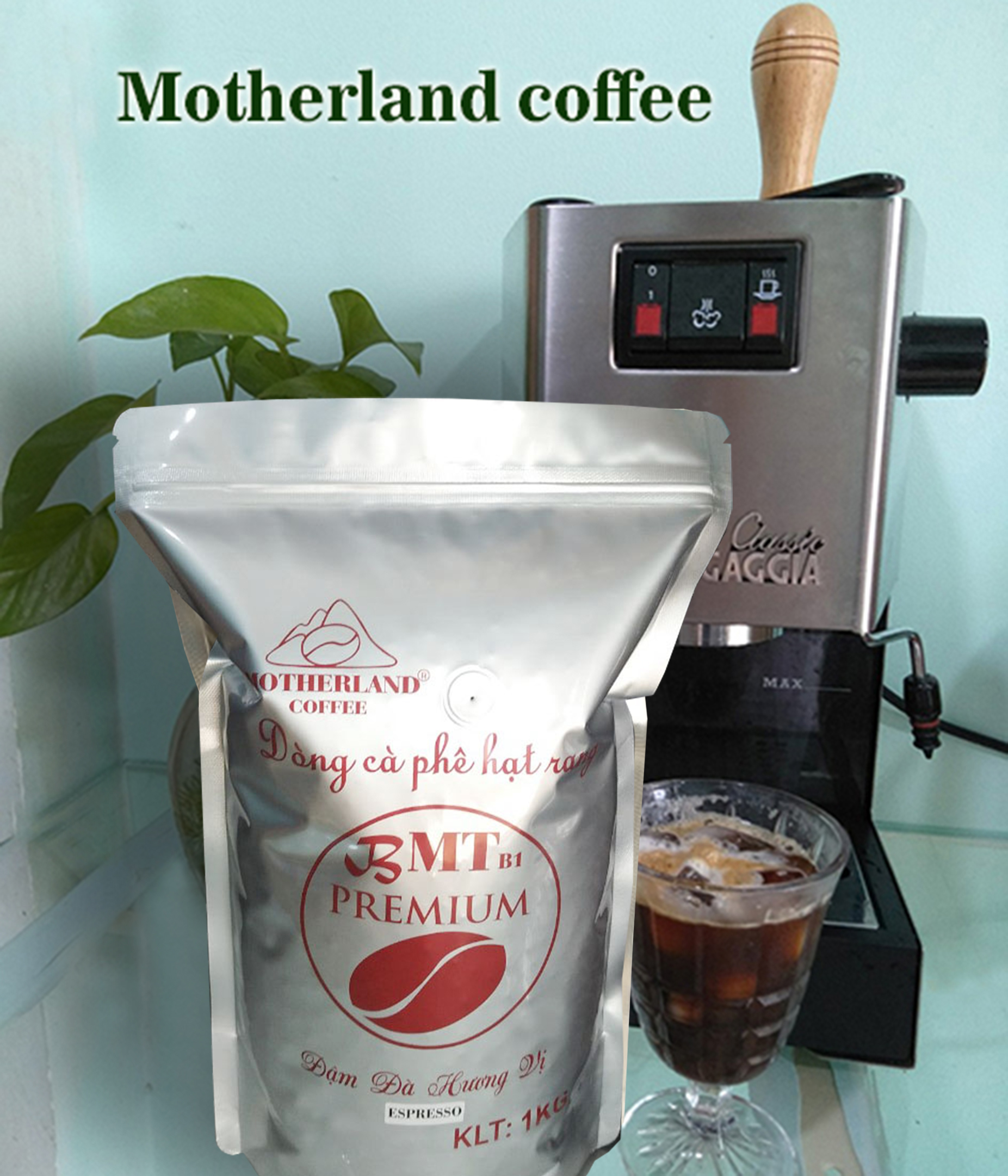 cà phê hạt espresso Motherlans gói 1kg
