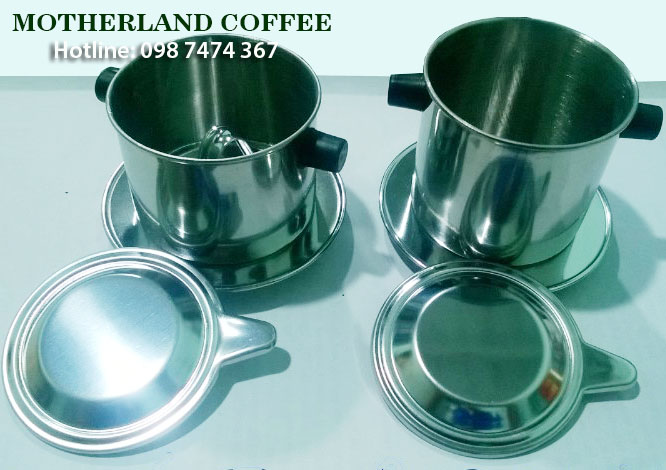 cung cấp phin pha cafe inox số 7 2 núm đen - Motherland coffee